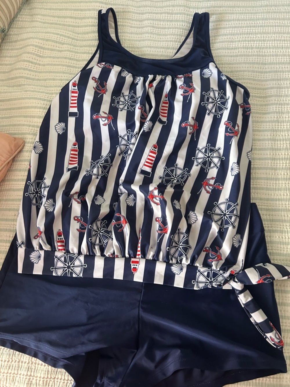 Nautical theme 2 piece ladies swimsuit